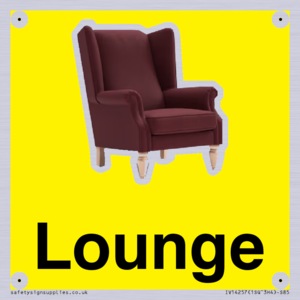 Lounge Dementia Friendly Yellow SIgn